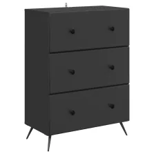 vidaXL Fiókos szekrény Fekete 66 x 34,5 x 90 cm Szerelt Fa