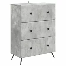   vidaXL Fiókos szekrény Betonszürke 66 x 34,5 x 90 cm Szerelt Fa