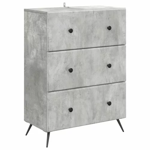 vidaXL Fiókos szekrény Betonszürke 66 x 34,5 x 90 cm Szerelt Fa