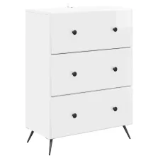   vidaXL Fiókos szekrény Magasfényű Fehér 66 x 34,5 x 90 cm Szerelt Fa
