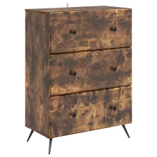   vidaXL Fiókos szekrény Füstös Tölgy 66 x 34,5 x 90 cm Szerelt Fa