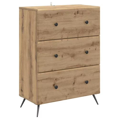 vidaXL Fiókos szekrény Kézműves Tölgy 66 x 34,5 x 90 cm Szerelt Fa