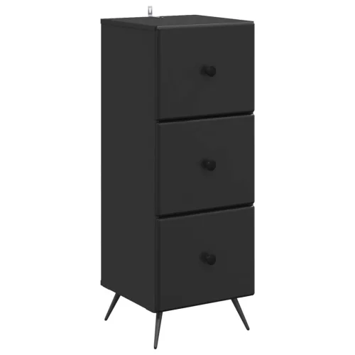 vidaXL Fiókos szekrény Fekete 33 x 34,5 x 90 cm Szerelt Fa