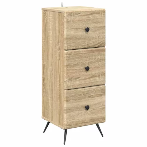 vidaXL Fiókos szekrény Sonoma Tölgy 33 x 34,5 x 90 cm Szerelt Fa