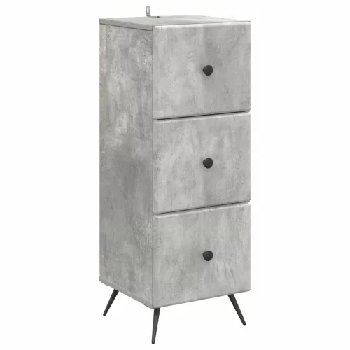 vidaXL Fiókos szekrény Betonszürke 33 x 34,5 x 90 cm Szerelt Fa