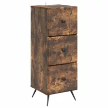   vidaXL Fiókos szekrény Füstös Tölgy 33 x 34,5 x 90 cm Szerelt Fa