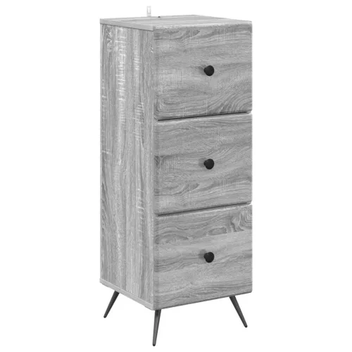 vidaXL Fiókos szekrény Szürke Sonoma 33 x 34,5 x 90 cm Szerelt Fa