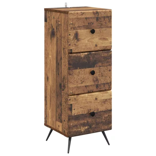 vidaXL Fiókos szekrény Antik Fa 33 x 34,5 x 90 cm Szerelt Fa