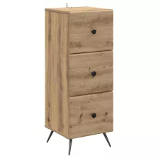   vidaXL Fiókos szekrény Kézműves Tölgy 33 x 34,5 x 90 cm Szerelt Fa