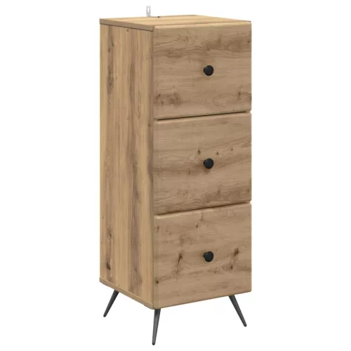 vidaXL Fiókos szekrény Kézműves Tölgy 33 x 34,5 x 90 cm Szerelt Fa