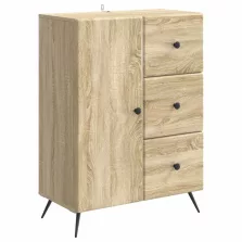   vidaXL Széf fiókkal Sonoma Tölgy 66 x 34,5 x 90 cm Szerelt Fa