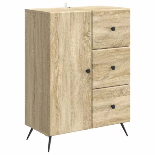 vidaXL Széf fiókkal Sonoma Tölgy 66 x 34,5 x 90 cm Szerelt Fa