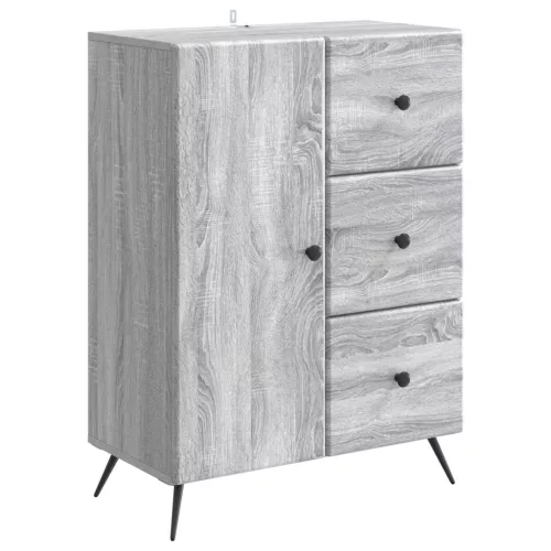 vidaXL Széf fiókkal Szürke Sonoma 66 x 34,5 x 90 cm Szerelt Fa