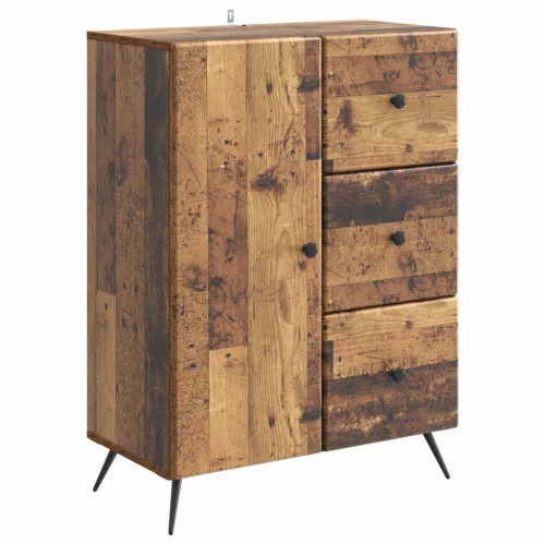 vidaXL Széf fiókkal Antik Fa 66 x 34,5 x 90 cm Szerelt Fa