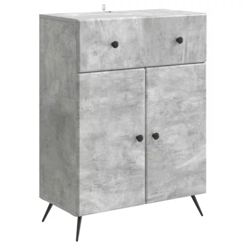 vidaXL Széf fiókkal Betonszürke 66 x 34,5 x 90 cm Szerelt Fa