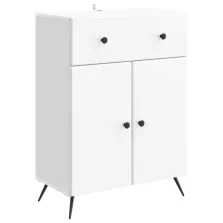   vidaXL Széf fiókkal Magasfényű Fehér 66 x 34,5 x 90 cm Szerelt Fa