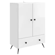   vidaXL Széf fiókkal Magasfényű Fehér 66 x 34,5 x 95 cm Szerelt Fa