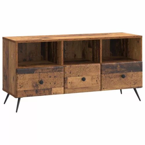 vidaXL TV szekrény fiókkal Antik Fa 102 x 34,5 x 50 cm Szerelt Fa