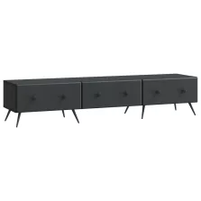   vidaXL TV szekrény fiókkal Fekete 147 x 34,5 x 30 cm Szerelt Fa