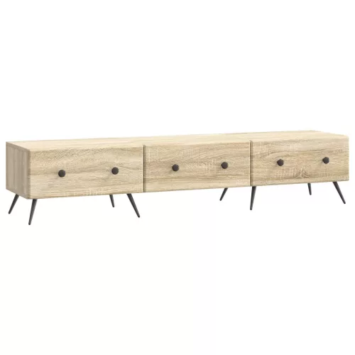 vidaXL TV szekrény fiókkal Sonoma Tölgy 147 x 34,5 x 30 cm Szerelt Fa