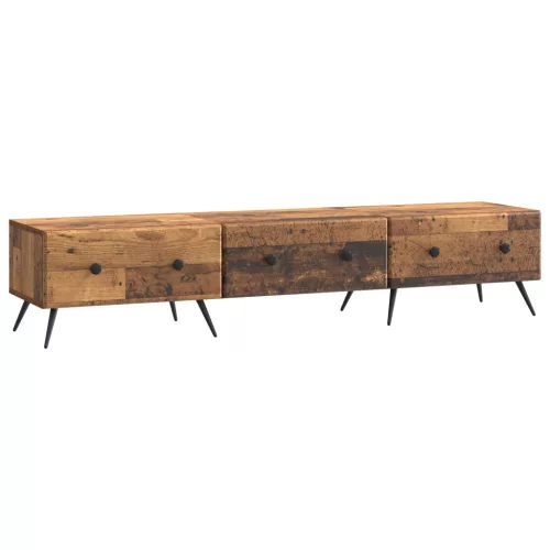 vidaXL TV szekrény fiókkal Antik Fa 147 x 34,5 x 30 cm Szerelt Fa