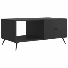 vidaXL Dohányzóasztal Fekete 90 x 50 x 40 cm Szerelt Fa