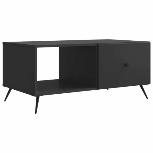 vidaXL Dohányzóasztal Fekete 90 x 50 x 40 cm Szerelt Fa