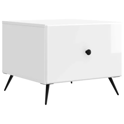 vidaXL Dohányzóasztal Magasfényű Fehér 49 x 50 x 40 cm Szerelt Fa