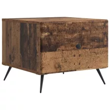   vidaXL Dohányzóasztal fiókkal Antik Fa 49 x 50 x 40 cm Szerelt Fa