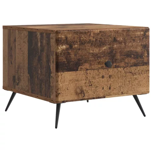 vidaXL Dohányzóasztal fiókkal Antik Fa 49 x 50 x 40 cm Szerelt Fa