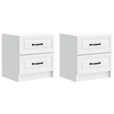   vidaXL Éjjeliszekrény 2 pcs Fehér 43 x 34,5 x 44,5 cm Szerelt Fa