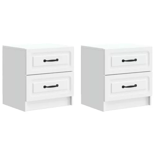 vidaXL Éjjeliszekrény 2 pcs Fehér 43 x 34,5 x 44,5 cm Szerelt Fa