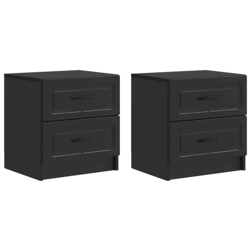 vidaXL Éjjeliszekrény 2 pcs Fekete 43 x 34,5 x 44,5 cm Szerelt Fa