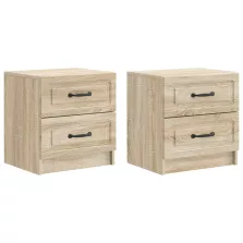   vidaXL Éjjeliszekrény fiókkal 2 pcs Sonoma Tölgy 43 x 34,5 x 44,5 cm