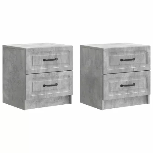 vidaXL Éjjeliszekrény 2 pcs Betonszürke 43 x 34,5 x 44,5 cm Szerelt Fa