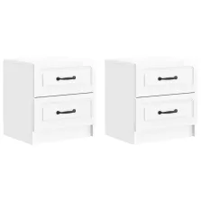   vidaXL Éjjeliszekrény 2 pcs Magasfényű Fehér 43 x 34,5 x 44,5 cm