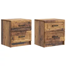   vidaXL Éjjeliszekrény 2 pcs Antik Fa 43 x 34,5 x 44,5 cm Szerelt Fa