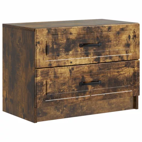 vidaXL Éjjeliszekrény Füstös Tölgy 62 x 34,5 x 44,5 cm Szerelt Fa