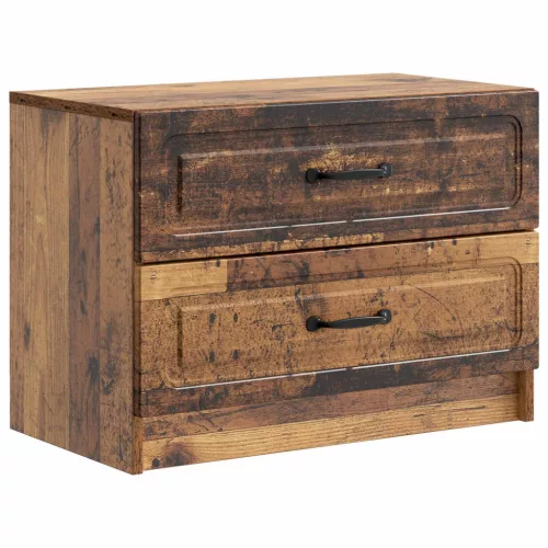 vidaXL Éjjeliszekrény fiókkal Antik Fa 62 x 34,5 x 44,5 cm Szerelt Fa
