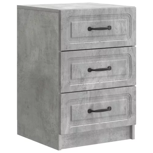 vidaXL Éjjeliszekrény fiókkal Betonszürke 43 x 41 x 63,5 cm Szerelt Fa