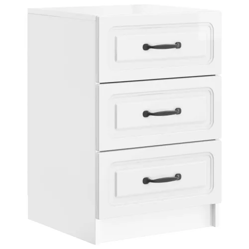 vidaXL Éjjeliszekrény Magasfényű Fehér 43 x 41 x 63,5 cm Szerelt Fa