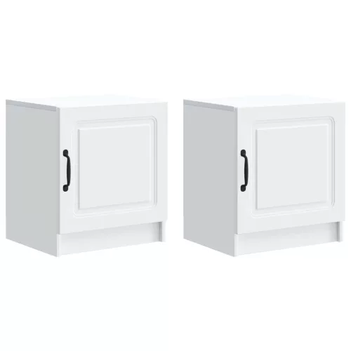 vidaXL Éjjeliszekrény 2 pcs Fehér 43 x 34,5 x 47 cm Szerelt Fa