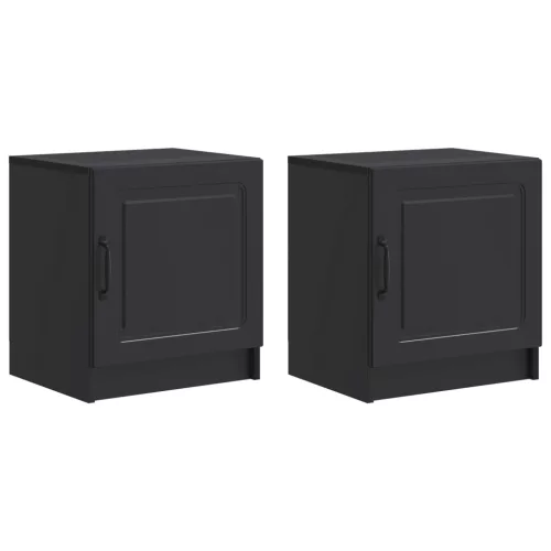 vidaXL Éjjeliszekrény 2 pcs Fekete 43 x 34,5 x 47 cm Szerelt Fa