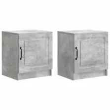   vidaXL Éjjeliszekrény 2 pcs Betonszürke 43 x 34,5 x 47 cm Szerelt Fa