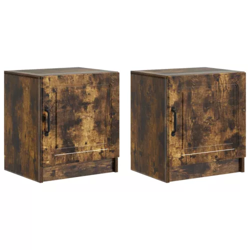 vidaXL Éjjeliszekrény 2 pcs Füstös Tölgy 43 x 34,5 x 47 cm Szerelt Fa