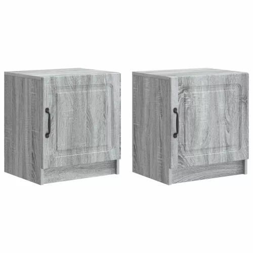vidaXL Éjjeliszekrény 2 pcs Szürke Sonoma 43 x 34,5 x 47 cm Szerelt Fa