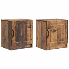  vidaXL Éjjeliszekrény 2 pcs Antik Fa 43 x 34,5 x 47 cm Szerelt Fa