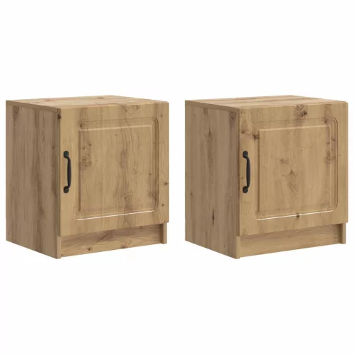 vidaXL Éjjeliszekrény 2 pcs Kézműves Tölgy 43 x 34,5 x 47 cm