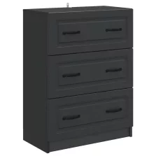 vidaXL Fiókos szekrény Fekete 66 x 34,5 x 87 cm Szerelt Fa