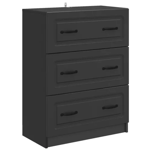 vidaXL Fiókos szekrény Fekete 66 x 34,5 x 87 cm Szerelt Fa